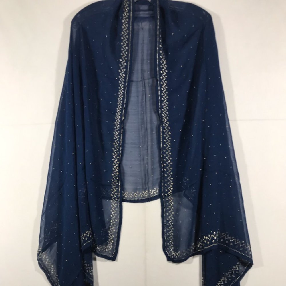 Sheer wrap with Silver trim